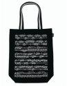 City Shopper Notenzeilen wei/schwarz 38 x 45 x 12 cm mit 2 groen Trageschlaufen