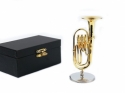 Tuba mit Stnder und Geschenkbox 10,16cm vergoldet
