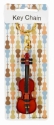 Schlsselanhnger Geige Holz 8cm mit Karabiner aus Metall