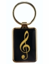 Schlsselanhnger Violinschlssel schwarz/gold 7,5 x 3 cm Metall