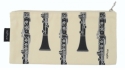 Stiftetui Klarinette schwarz/silber 24 x 12,5 cm