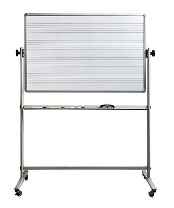 Notentafel 120x80cm je 4 Notenliniensysteme beidseitig, mit Fahrgestell