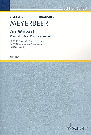 An Mozart fr TTBB (Solo oder Chor) a cappella Partitur - mit Klavierbegleitung (zu Probenzwecken)