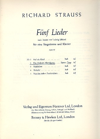 De Dichters Abgang op. 47,2 fr Tenor und Klavier