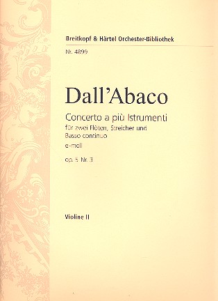 Konzert e-Moll op.5,3 fr 2 Flten, Streicher und Bc Violine 2