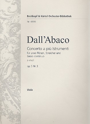 Konzert e-Moll op.5,3 fr 2 Flten, Streicher und Bc Viola