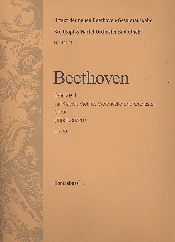 Konzert C-Dur op.56 fr Klavier, Violine, Violoncello und Orchester Kontrabass