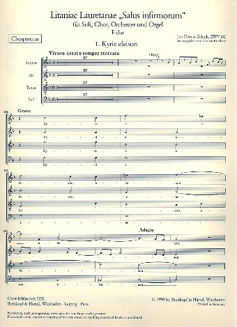 Litaniae Lauretanae Salus infirmorum ZWV152 fr Soli, Chor und Orchester Chorpartitur