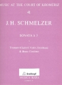 Sonata a 3 for trumpet (clarino), violin, trombone and bc score and parts