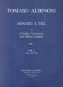 Sonate a tre op.1 Band 3 (Nr.7-9) fr 2 Violinen, Violoncello und Bc Partitur und Stimmen