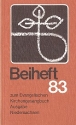 Beiheft 83 zum Evangelishen Gesangbuch  Ausgabe Niedersachsen Liederbuch