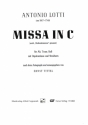 Missa in C fr Alt, Tenor, Bass, Streicher und Orgelcontinuo Partitur