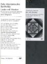 Lieder ohne Worte - mit Worten fr gem Chor und Orgel Partitur
