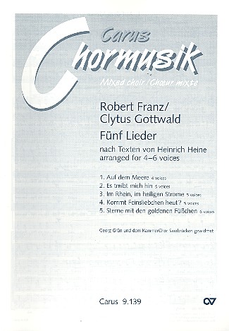 5 Lieder nach Texten von Heinrich Heine fr gem Chor a cappella Partitur