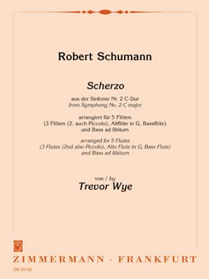 Scherzo aus der Sinfonie C-Dur Nr.2 op.61 fr 5 Flten, Altflte in G und Baflte,  Partitur und Stimmen