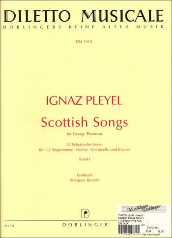32 schottische Lieder Band 1 (Nr.1-14) fr 1-2 Singstimmen, Violine, Violoncello und Klavier Stimmen (en)