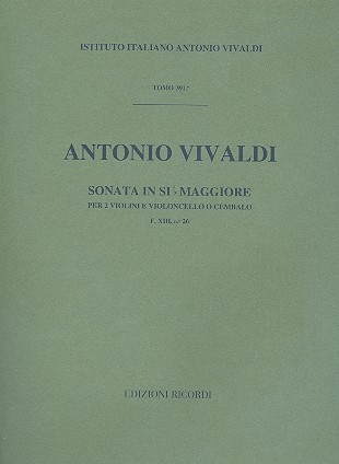 Sonate B-Dur F.XIII,26 fr 2 Violinen und Bc Partitur
