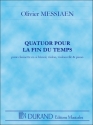 Quatuor pour le fin du temps pour clarinette, violon, violoncelle et piano partition miniature