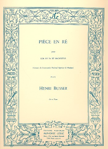 Piece en re op.39 pour cor en fa et orchestre pour cor et piano