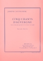 5 chants d'Auvergne pour soprano, flute, hautbois, clarinette, cor, basson et harpe partition et parties