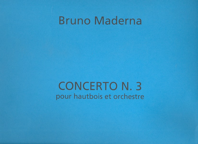 Konzert Nr.3 fr Oboe und Orchester Partitur