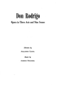 Don Rodrigo op. 31  Textbuch/Libretto
