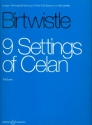 9 Settings of Celan for soprano, 2 clarinets, viola, violoncello and double bass score