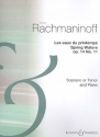 Les eaux de printemps op.14,11 for soprano (tenor) and piano (en/kyr)