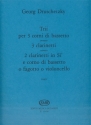 Trii per 3 corni di bassetto (clarinetti, fagotto...) partitura e parti