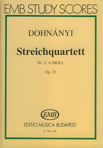 Streichquartett a-moll Nr.3 op.33 Studienpartitur