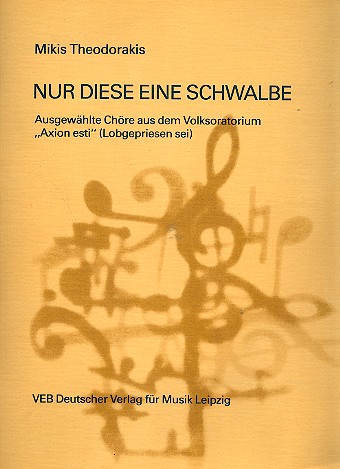 Nur diese eine Schwalbe fr Solo, gem Chor und Klavier (dt) Partitur