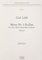 Messe Es-Dur Nr.3 fr Soli, gem Chor und Orchester Partitur