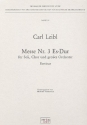Messe Es-Dur Nr.3 fr Soli, gem Chor und Orchester Partitur