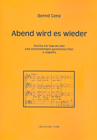 Abend wird es wieder fr Sopran und gem Chor a cappella Partitur