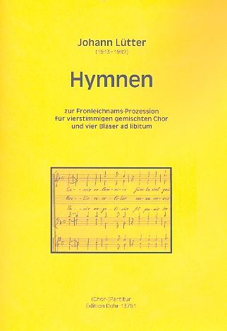 Hymnen fr gem Chor a cappella (4 Blser ad lib) Orgel-Partitur