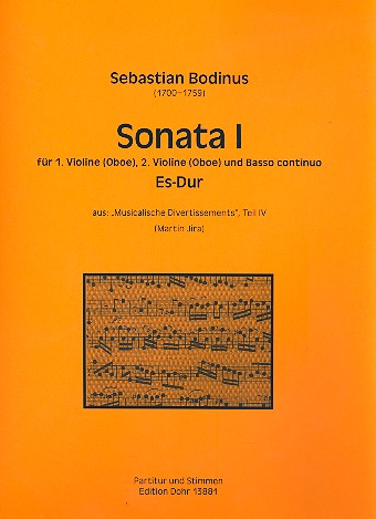 Sonate Es-Dur Nr.1 fr 2 Violinen (Oboen) und Bc Partitur und Stimmen (Bc ausgesetzt)