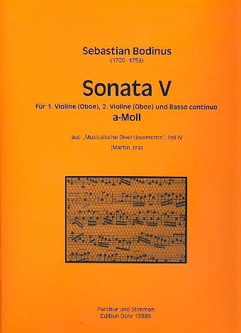Sonate a-Moll Nr.5 für 2 Violinen (Oboen) und Bc Partitur und Stimmen (Bc ausgesetzt)