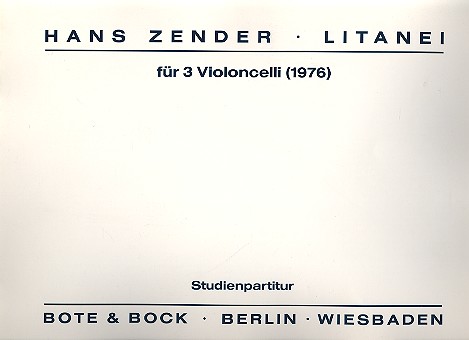 Litanei fr 3 Violoncelli Studienpartitur