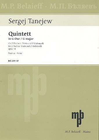 Quintett G-Dur op.14 fr 2 Violinen, Viola und 2 Violoncelli Partitur