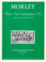 Three-Part Canzonettas (119) for 2 soprano and 1 alto recorder score