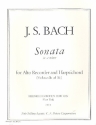 Sonata in a Minor BWV1020 for alto recorder and harpsichord (violoncello ad lib) score and parts