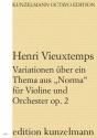 Variationen ber ein Thema aus 'Norma' G-Dur op.2 fr Violine und Orchester Partitur