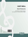 Weill, Kurt,  Zwei Chansons nach Worten von Maurice Magre Singstimme, Klavier Spielnoten