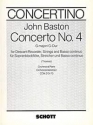 Concerto Nr. 4 G-Dur fr Sopran-Blockflte, Streicher und Basso continuo Stimmensatz 5 Violinen I, 5 Violinen II, 3 Violen, 5 Violoncelli / B