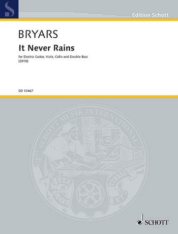 It never rains for electric guitar, viola, cello and double bass score and parts