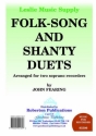 Folk-Song And Shanty Duets for 2 soprano recorders score
