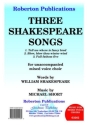 3 Shakespeare Songs for mixed chorus a cappella score