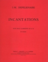 DEPELSENAIRE Jean-Marie Incantations 2 clarinettes sib et piano Partition