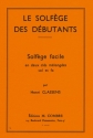 CLASSENS Henri Solfge des dbutants - cls de sol et fa formation musicale Partition