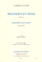 Mlodies et duos vol.1 - premires mlodies 1861-1875 pour 1-2 voix et piano